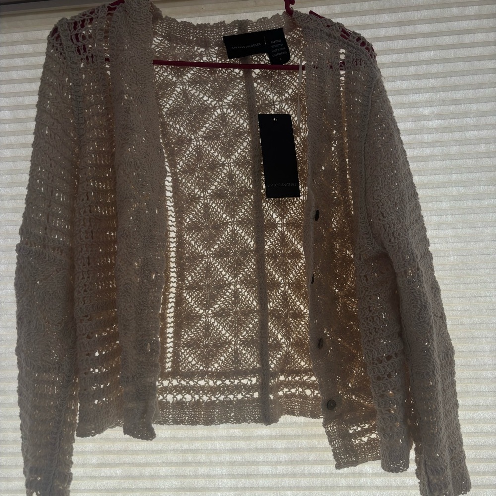 Elegant Cream Crochet Sweater